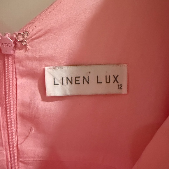 Linen Lux Pink Peony 100% Linen Dress 8 - Picture 6 of 7